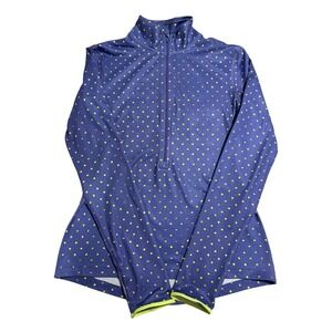 Nike Pro Purple Green Geometric Women's Medium 1/2 Zip Thumb Hole Running Shirt